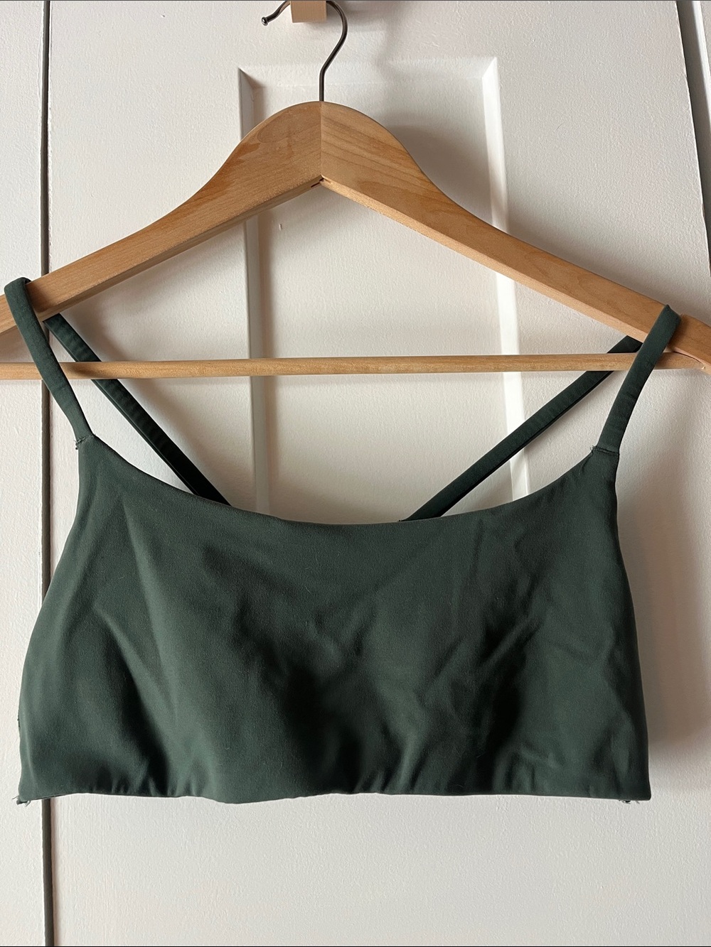 Lululemon Wunder Train Strappy Racer Bra dark forest green